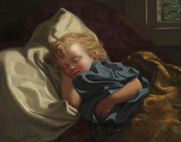 John George Brown Sleeping Angel France oil painting art